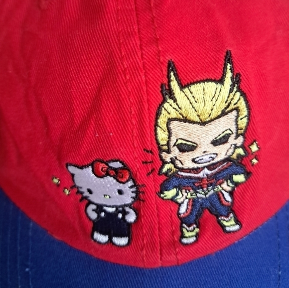 MY HERO ACADEMIA HELLO KITTY FRIENDS baseball cap hat red blue yellow adjustable - Picture 9 of 9